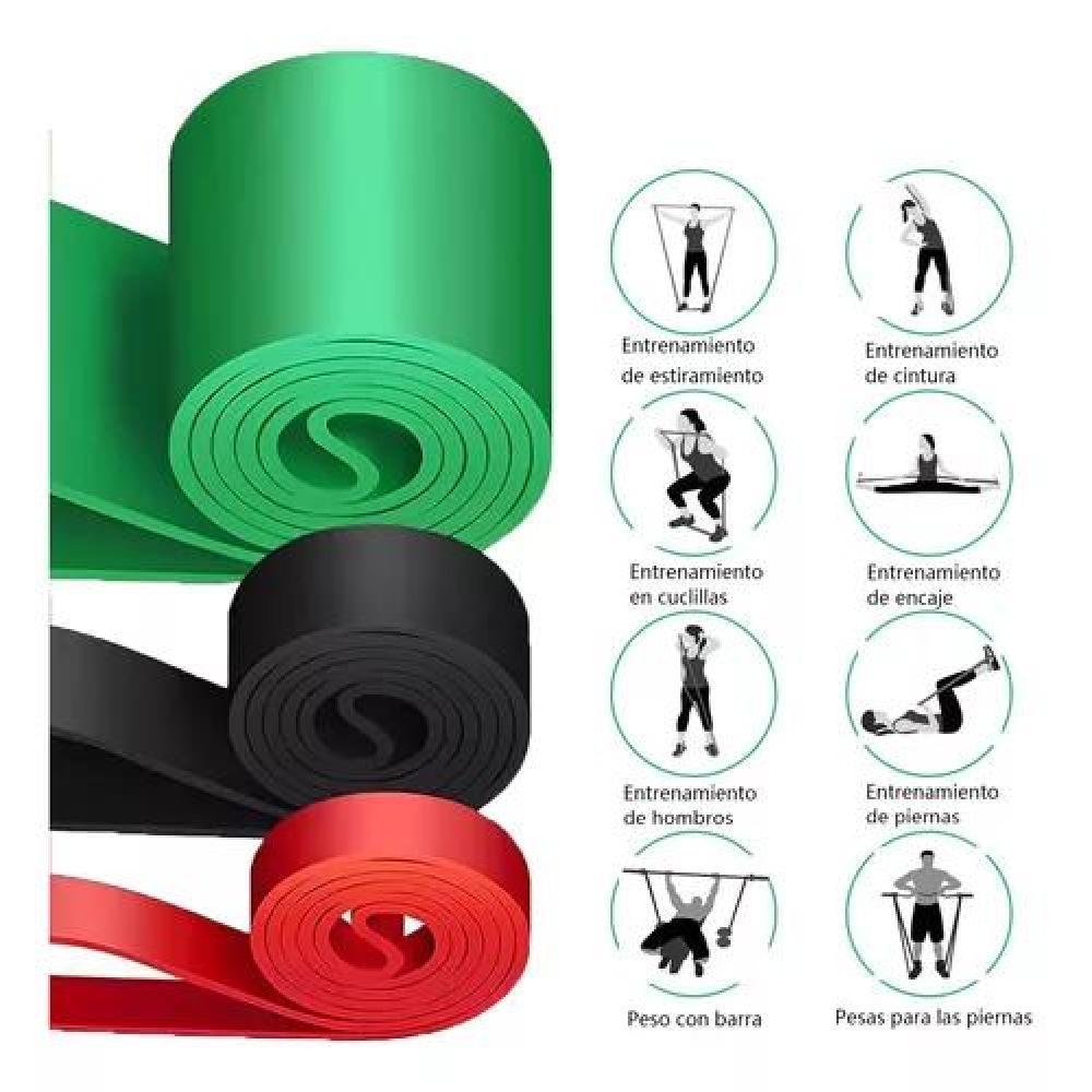 KIT BANDAS ELÁSTICAS DE RESISTENCIA PULL UP CROSSFIT GYM 3PK - 3