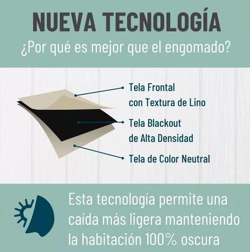 CORTINA BLACKOUT 100% 2 PAÑOS 140X220CM TEXTURA LINO IVORY - 2