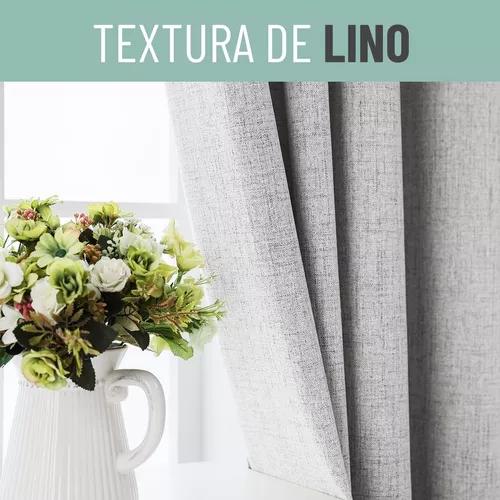 CORTINA BLACKOUT 100% 2 PAÑOS 140X220CM TEXTURA LINO IVORY - 5