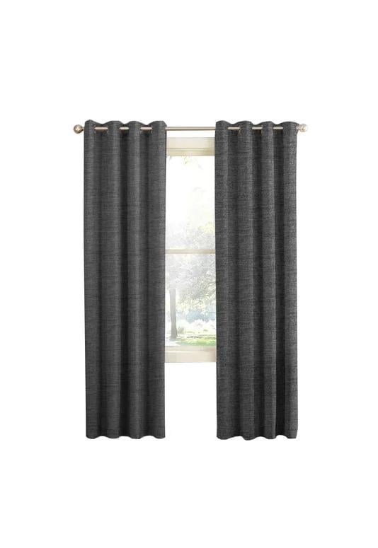 CORTINA BLACKOUT 100% 2 PAÑOS 140X220CM TEXTURA LINO GRIS OSCURO - 1