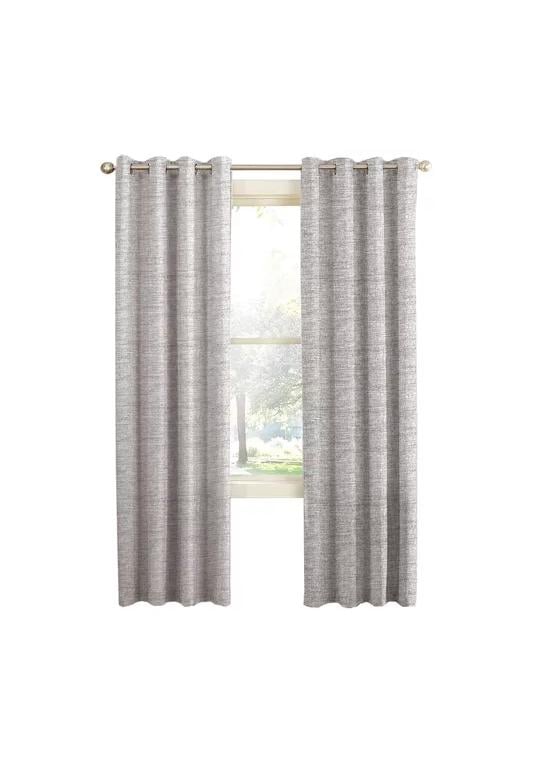 CORTINA BLACKOUT 100% 2 PAÑOS 140X220CM TEXTURA LINO GRIS CLARO - 1