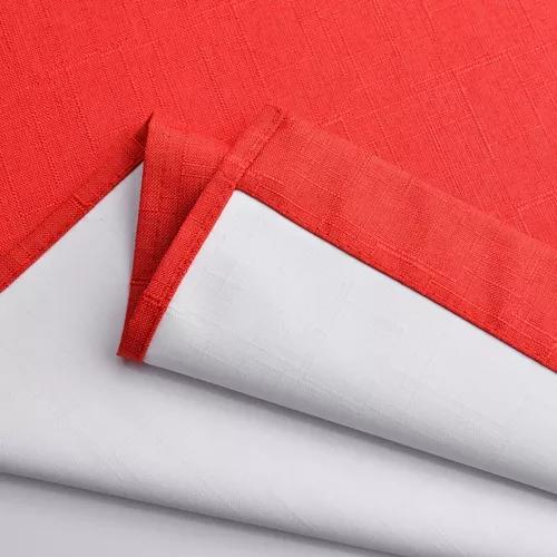 CORTINA LINO CON BLACKOUT ENGOMADO TÉRMICA 140X220 ROJO - 3