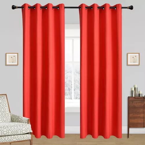 CORTINA LINO CON BLACKOUT ENGOMADO TÉRMICA 140X220 ROJO - 4