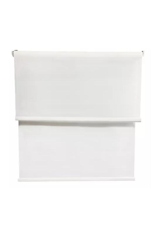 CORTINA ROLLER BLACKOUT 2 PAÑOS 120X240 DOBLE VISILLO BLANCO SIN CENEFA - 1