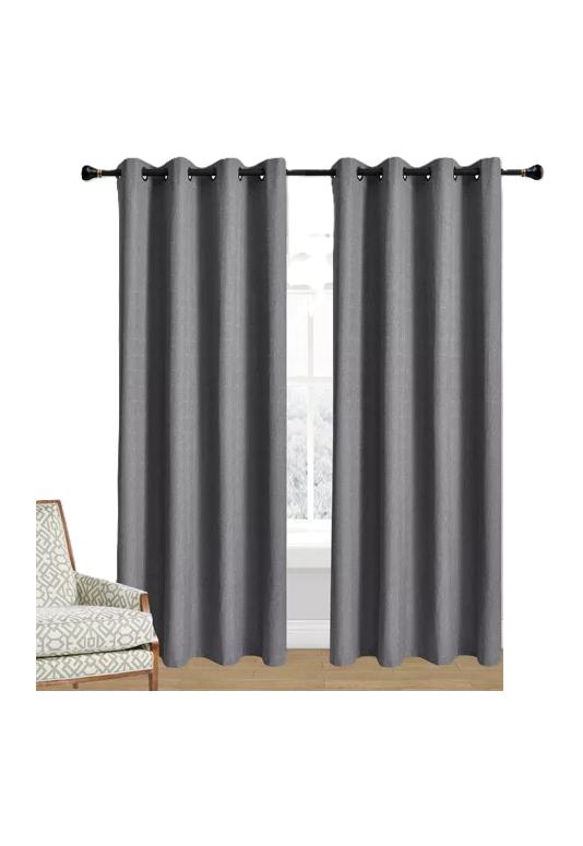 CORTINA LINO CON BLACKOUT ENGOMADO TÉRMICA 140X220 GRIS OSCURO - 1