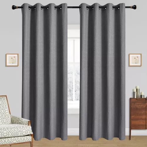 CORTINA LINO CON BLACKOUT ENGOMADO TÉRMICA 140X220 GRIS OSCURO - 4