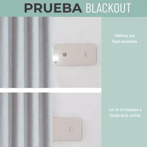 CORTINA BLACKOUT 100% 2 PAÑOS 138X226 CM TEXTURA LINO GRIS - 2