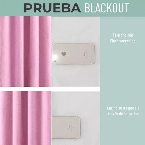 CORTINA BLACKOUT 100% 2 PAÑOS 138X226 CM TEXTURA LINO ROSA - 2