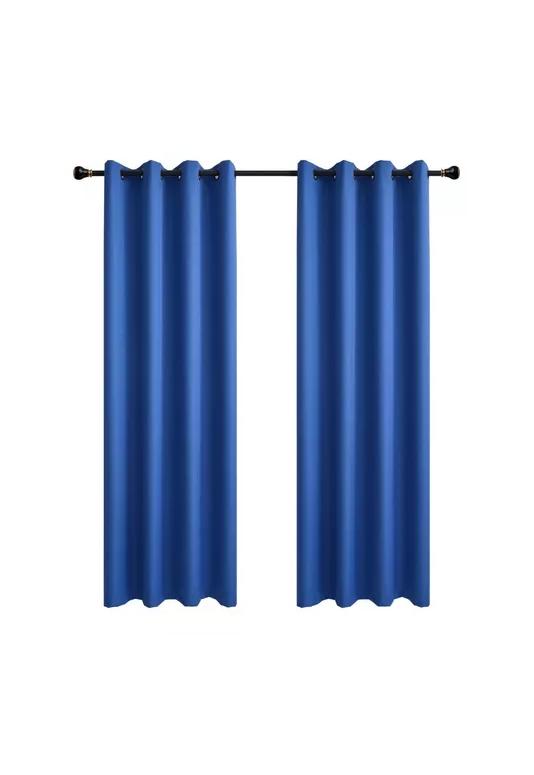 CORTINA LINO CON BLACKOUT ENGOMADO TÉRMICA 140X220 AZUL - 1