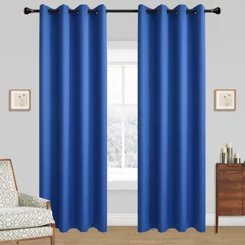 CORTINA LINO CON BLACKOUT ENGOMADO TÉRMICA 140X220 AZUL - 2