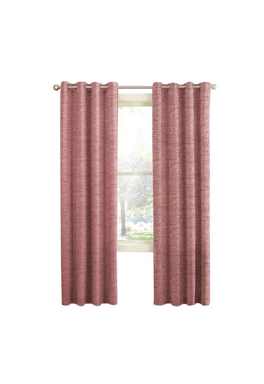 CORTINA BLACKOUT 100% 2 PAÑOS 140X220CM TEXTURA LINO ROSADO - 1