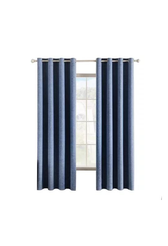 CORTINA BLACKOUT 100% 2 PAÑOS 140X220CM TEXTURA LINO DENIM - 1