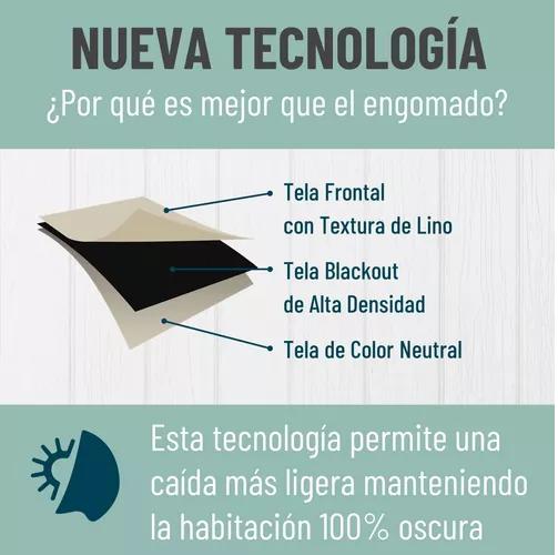 CORTINA BLACKOUT 100% 2 PAÑOS 140X220CM TEXTURA LINO DENIM - 4
