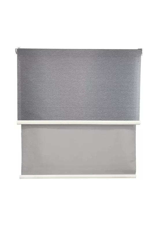 CORTINA ROLLER BLACKOUT 2 PAÑOS 120X240 DOBLE VISILLO GRIS SIN CENEFA - 1