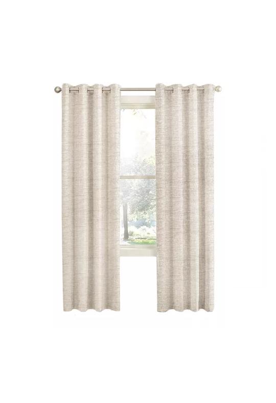 CORTINA BLACKOUT 100% 2 PAÑOS 140X220CM TEXTURA LINO CRUDO - 1