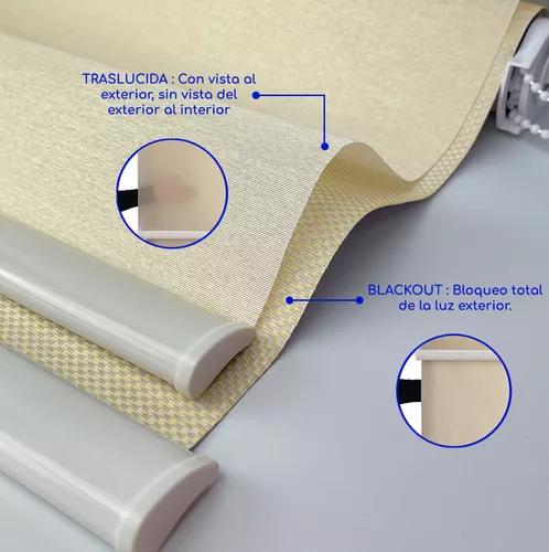 CORTINA ROLLER BLACKOUT 2 PAÑOS 120X240 DOBLE VISILLO BEIGE SIN CENEFA - 4