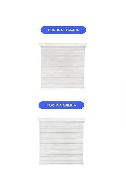 CORTINA ROLLER DUO ZEBRA DÍA NOCHE 150X200CM BLANCO JASPEADO - 4