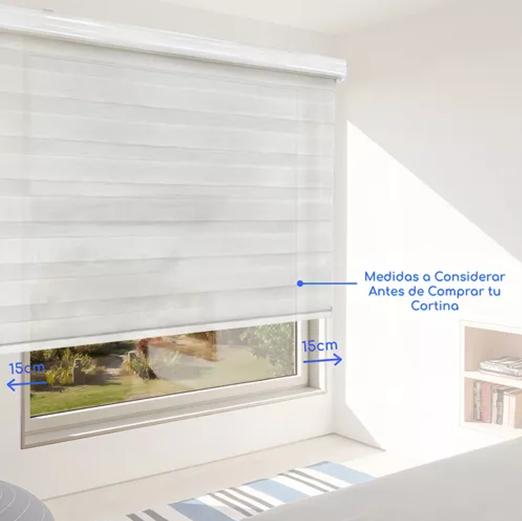 CORTINA ROLLER DUO ZEBRA DÍA NOCHE 150X200CM BLANCO JASPEADO - 7