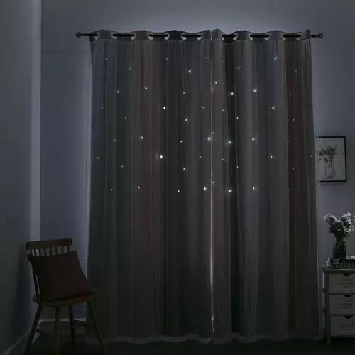 CORTINA BLACKOUT 2 PAÑOS 132X210 CM ROSA Y GRIS - 6