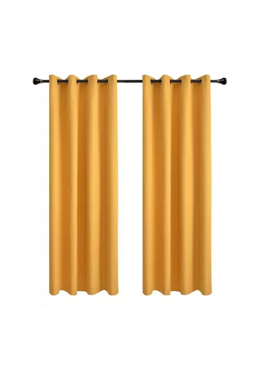 CORTINA LINO CON BLACKOUT ENGOMADO TÉRMICA 140X220 AMARILLO - 1