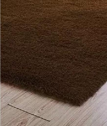 ALFOMBRA PELUDA GRANDE 2X2.4 M EN COLOR CAFE - 1