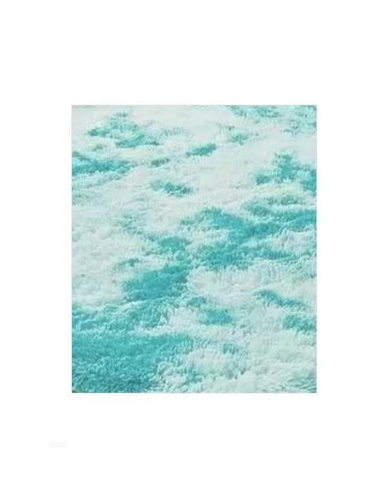 ALFOMBRA PELUDA GRANDE 2X2.4 M TURQUESA JASPEADO - 1