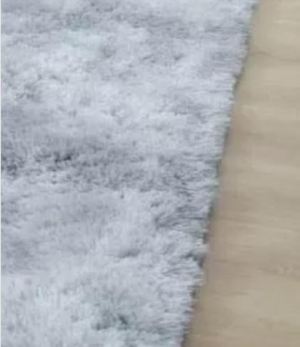 ALFOMBRA PELUDA GRANDE 2X2.4 M GRIS CLARO JASPEADO - 1