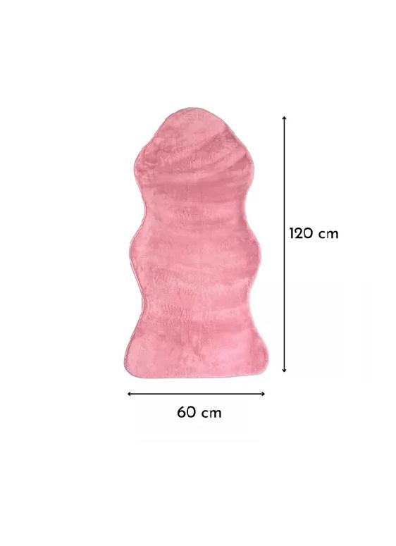 BAJADA DE CAMA ALFOMBRA MANTA PELUDA 120X60 CM ROSA - 2