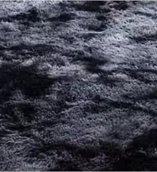 ALFOMBRA PELUDA GRANDE 2X2.4 M EN COLOR NEGRO JASPEADA - 1