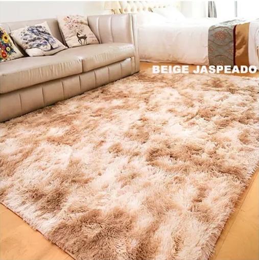 ALFOMBRA PELUDA LIVING HOGAR 150X200 CM BEIGE JASPEADO - 1