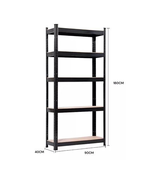 ESTANTERÍAS METÁLICAS RACK METÁLICO REPISAS NEGRO 180X90X40 - 2