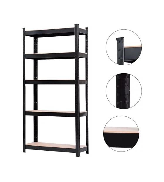 ESTANTERÍAS METÁLICAS RACK METÁLICO REPISAS NEGRO 180X90X40 - 4