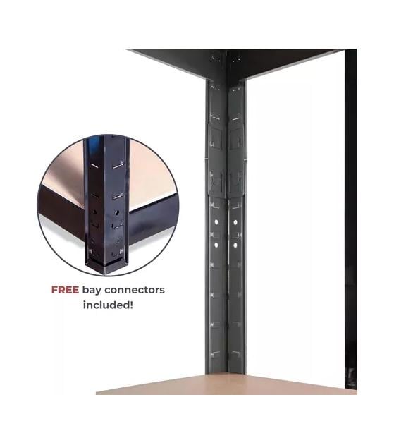 ESTANTERÍAS METÁLICAS RACK METÁLICO REPISAS NEGRO 180X90X40 - 5