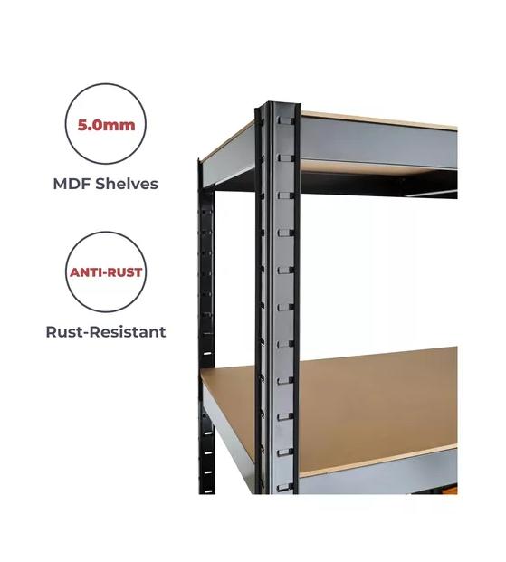 ESTANTERÍAS METÁLICAS RACK METÁLICO REPISAS NEGRO 180X90X40 - 6