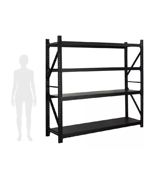 ESTANTE METÁLICO NEGRO RACK 200X200X60CM 800KG ARMADO RÁPIDO - 2