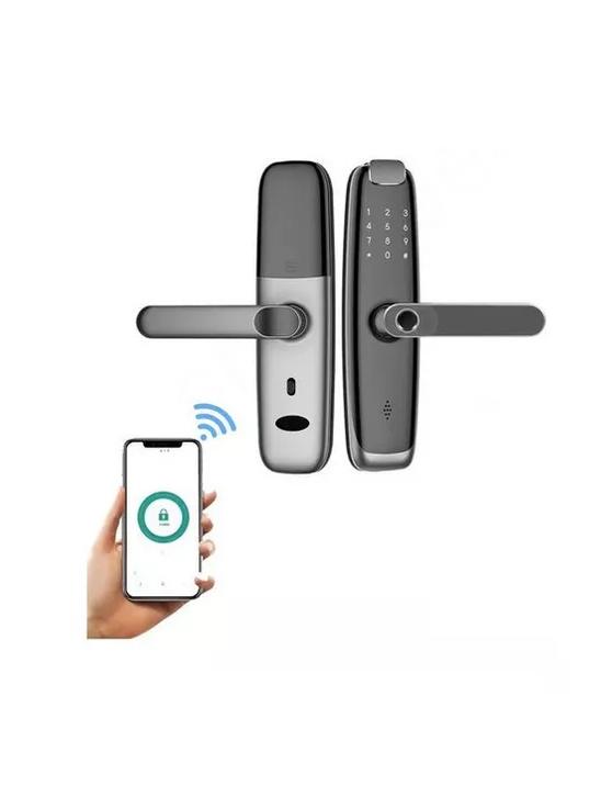 CERRADURAS INTELIGENTES WIFI HUELLA CÓDIGO CON CONTROL NEGRO - 2