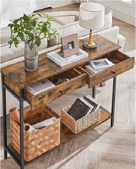 MUEBLE RECIBIDOR ARRIMO 2 CAJONERA BRISTOL, ESTILO INDUSTRIAL - 3