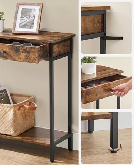 MUEBLE RECIBIDOR ARRIMO 2 CAJONERA BRISTOL, ESTILO INDUSTRIAL - 4