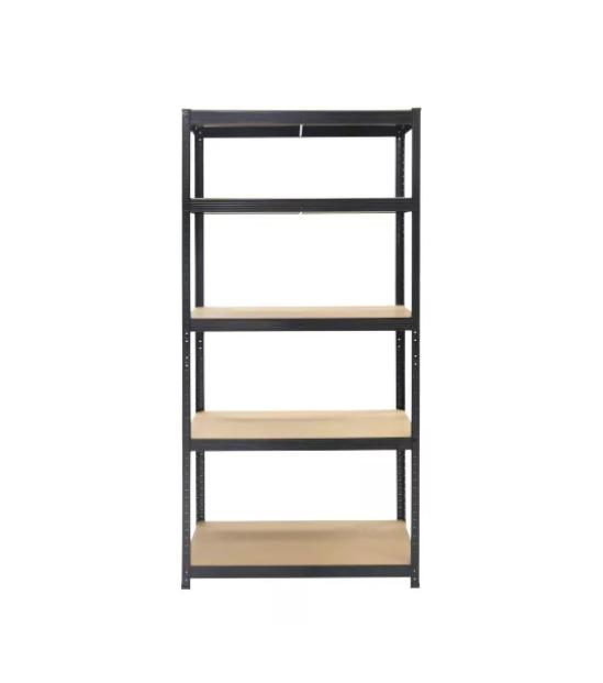 ESTANTE METÁLICO NEGRO 5 NIVELES ALTURA AJUSTABLE 180X90X40 - 1