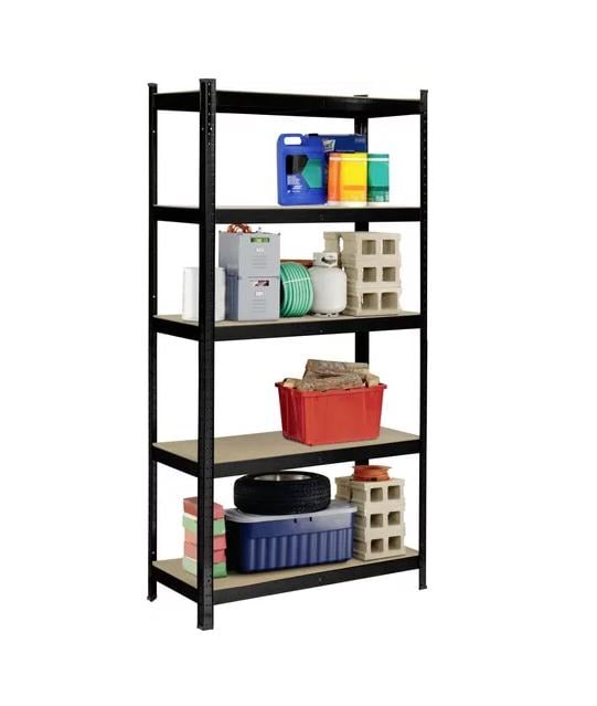ESTANTE METÁLICO NEGRO 5 NIVELES ALTURA AJUSTABLE 180X90X40 - 2