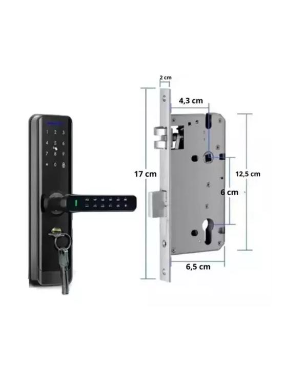 CERRADURA DIGITAL SMART LOCK CHAPA CLAVE TARJETA INTELIGENTE NEGRA - 3