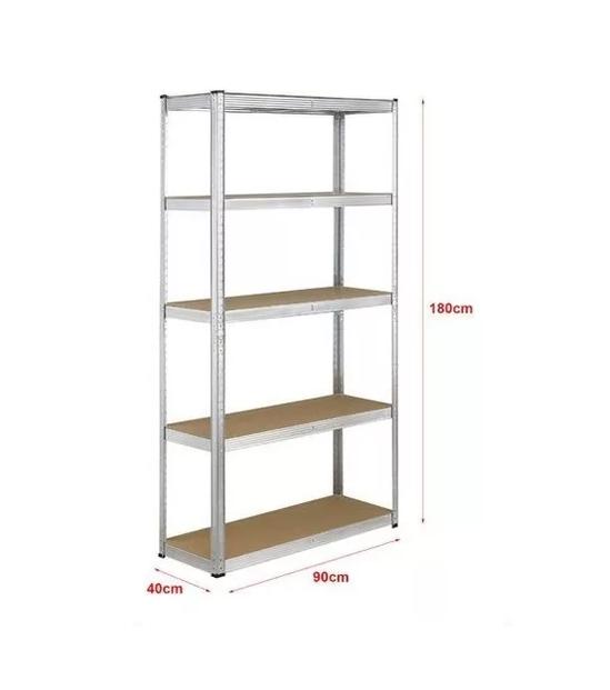 ESTANTE RACK METÁLICO 180 X 90 X 40 GALVANIZADO IMSI HOME PLATEADO - 2