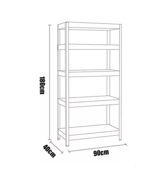 ESTANTE RACK METÁLICO 180 X 90 X 40 GALVANIZADO IMSI HOME PLATEADO - 3