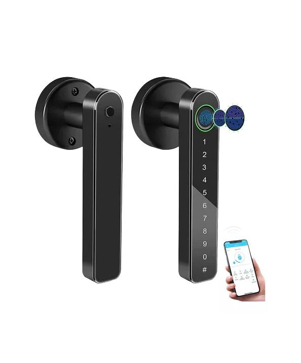 CERRADURA INTELIGENTE BLUETOOTH HUELLA DIGITAL APP NEGRA - 2
