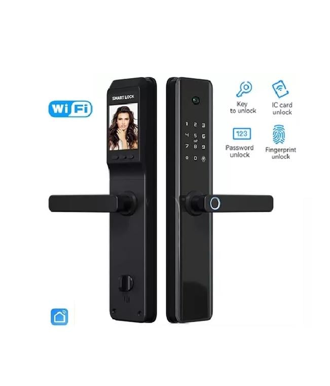 CERRADURA INTELIGENTE TUYA WIFI CON HUELLA DIGITAL Y CÁMARA NEGRA - 3