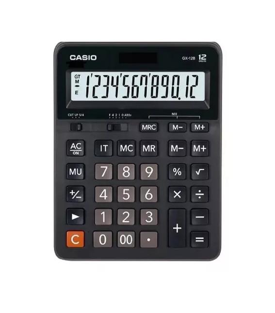 CALCULADORA DE ESCRITORIO CASIO GX-12B, 12 DÍGITOS, COLOR NEGRO - 2
