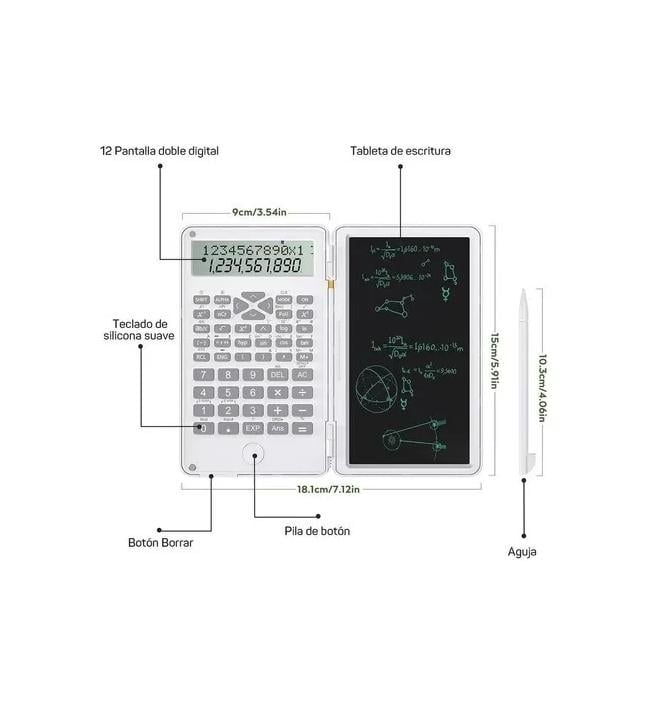 CALCULADORA CIENTÍFICA CON TABLETA INTELIGENTE, 240 FUNCIONES - 4