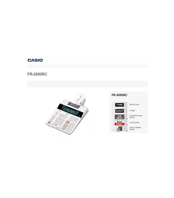 CALCULADORA IMPRESORA CASIO FR2650RC, REIMPRESIÓN, COLOR BLANCO - 3