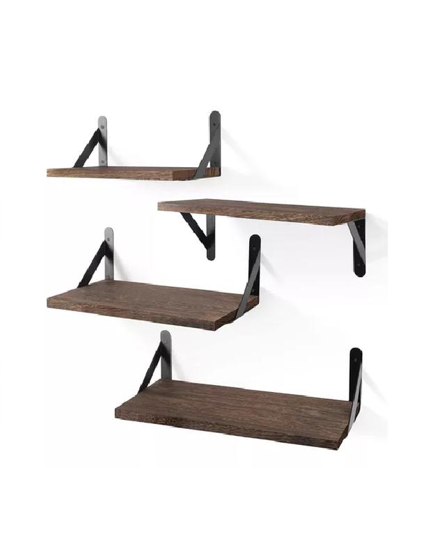 REPISAS FLOTANTES DE MADERA MULTIPROPÓSITO KIT 4 MARRÓN OSCURO - 3