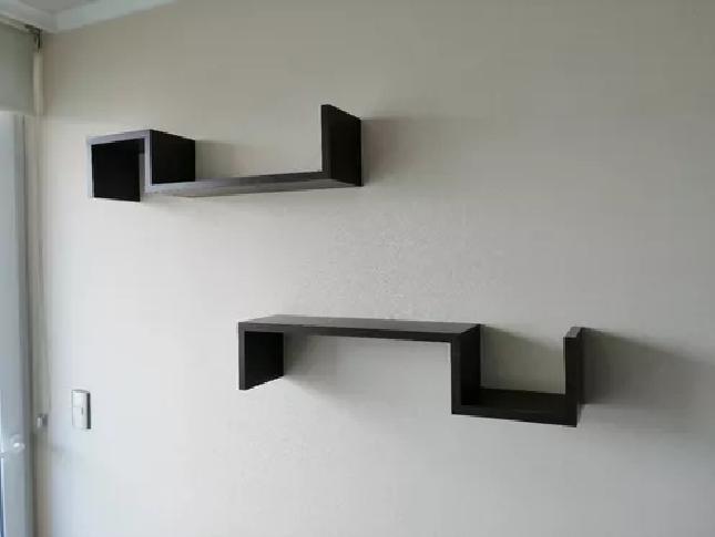 REPISAS FLOTANTES MODERNAS MODELO 5 SET DE 2 REPISAS NEGRO - 1